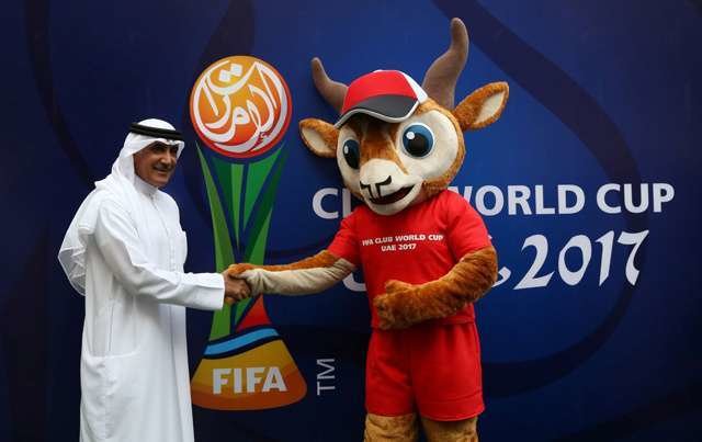Dhabi, la mascota de la Copa Mundial de Clubes de EAU FIFA 2017.