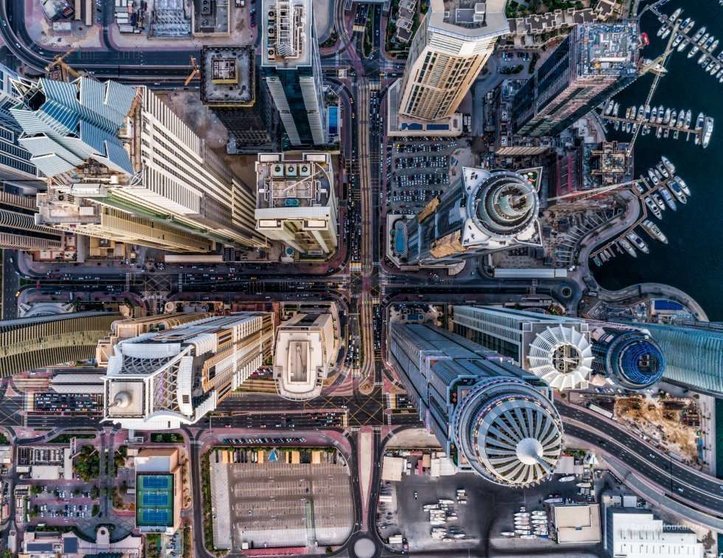 La foto ganadora muestra una imagen aérea de Dubai Marina.
