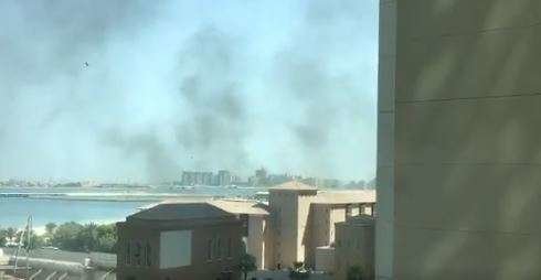 Imagen de Twitter de columnas de humo del hotel Movenpick.