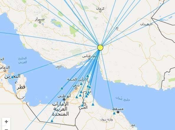 Epicentro del terremoto registrado esta madrugada en Irán. (NCMS)