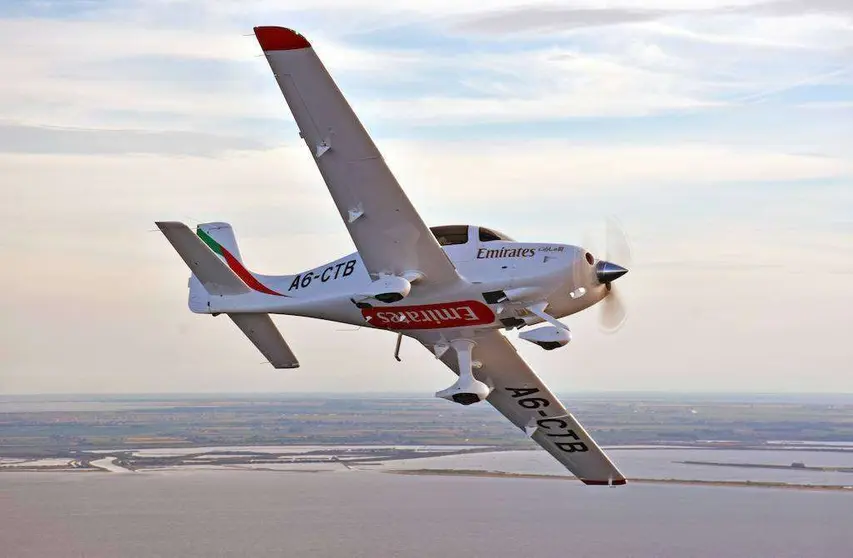 Uno de los primeros aviones de la flota de la Academia de Entrenamiento de Vuelo de Emirates.