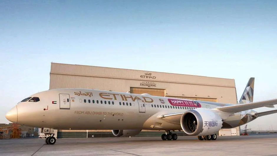 Uno de los aviones de Etihad que promocionará el 11.11 Global Shopping Festival.