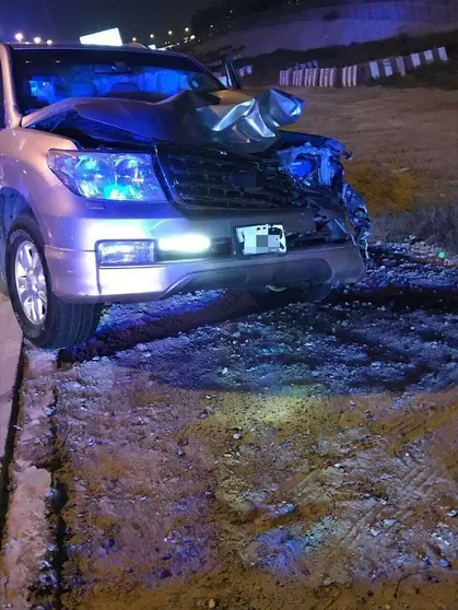 Uno de los vehículos siniestrados en Dubai durante este fin de semana. (Policía de Dubai)