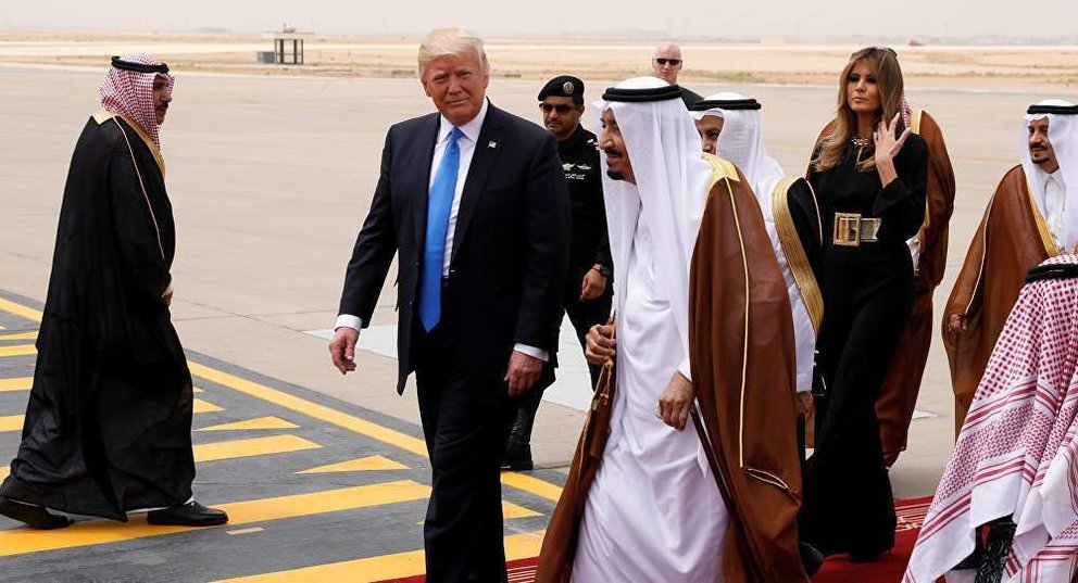 El presidente de EEUU durante su primera gira internacional a Arabia Saudita en mayo de 2017.