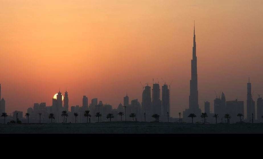 Skyline de Dubai en el atardecer. (Rafael Pérez / EL CORREO DEL GOLFO)