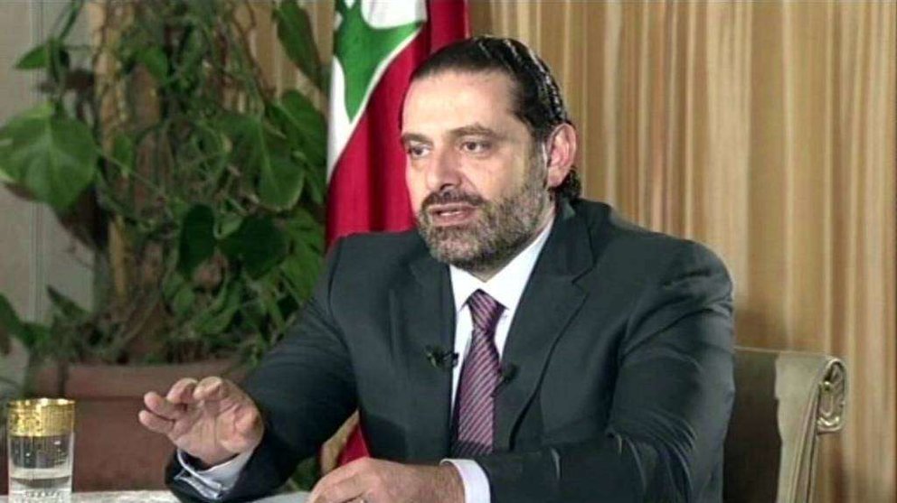 En la imagen de AP, el primer ministro libanés, Saad Hariri, en la entrevista televisada desde Riad.