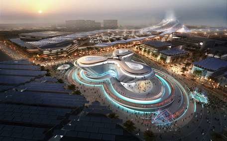 Una maqueta de la futura Expo 2020 de Dubai.