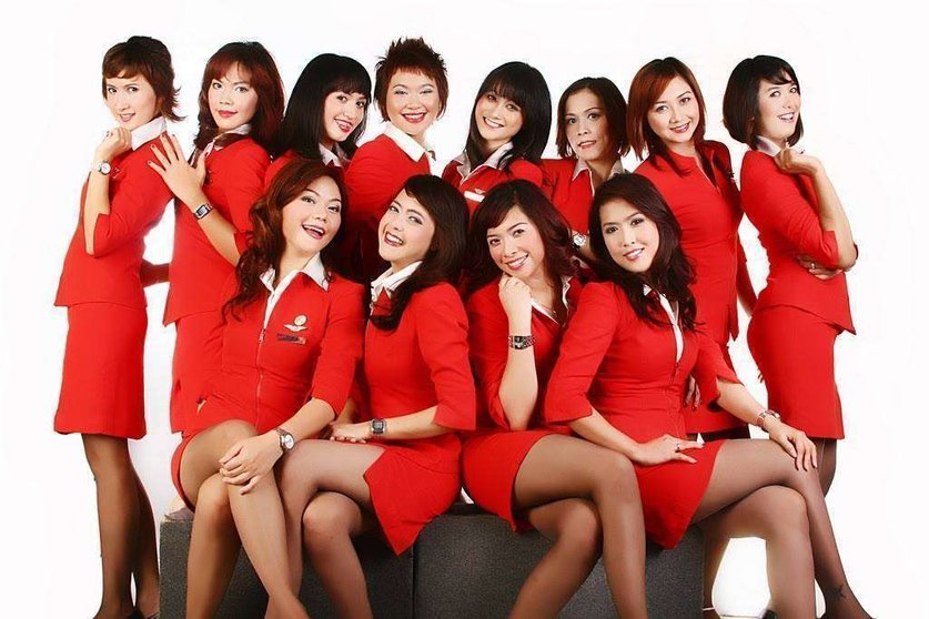 Azafatas de AirAsia aerolínea de Malasia.
