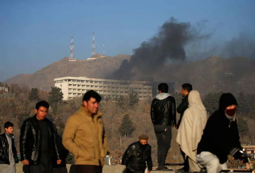 En la imagen de Reuters, el hotel Intercontinental de Kabul.