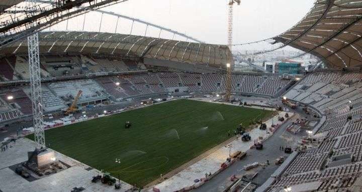 Uno de los estadios en construcción para el Mundial de Qatar.