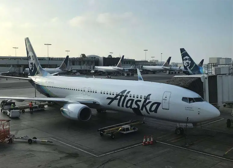 Un avión de Alaska Airlines.