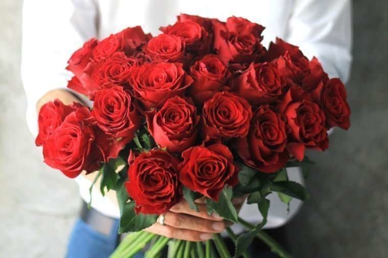 Rosas rojas por el Día de San Valentín. 