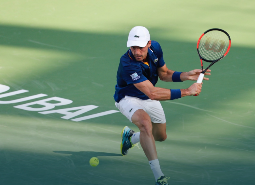 El español Roberto Bautista durante la primera ronda del Dubai Duty Free. (Dubai Duty Free Tennis Championships)