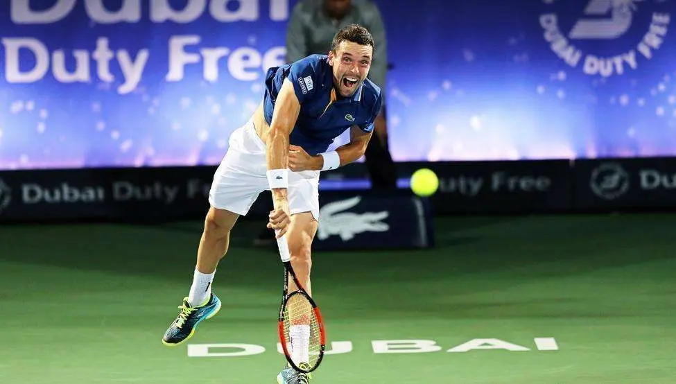 Roberto Bautista durante su participación en el torneo de Dubai. (EFE)