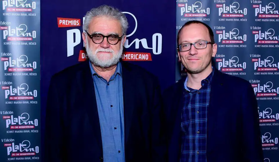 Los directores de los festivales de cine de Guadalajara y Huelva, Iván Trujillo y Manuel H. Martín, respectivamente, en la pasada edición de la muestra mexicana.