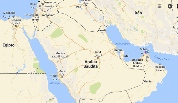 Imagen en el mapa de Arabia Saudita. 
