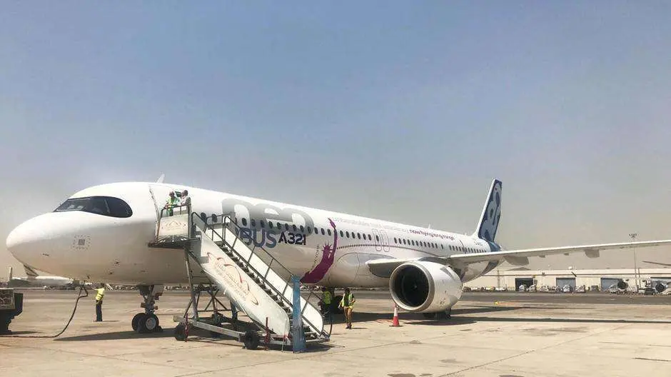 Airbus ha probado su nuevo A321LR en el Aeropuerto de Sharjah. (Airbus)