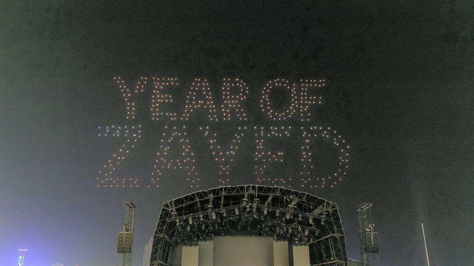 Los drones dibujarán con luz el logotipo del Año Zayed en el cielo de Abu Dhabi. (Departamento de Cultura de Abu Dhabi)