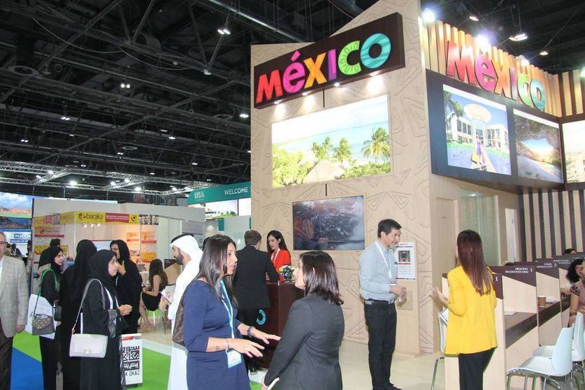 Estand de México en la feria Arabian Travel Market de Dubai 2018. (ELCORREO)