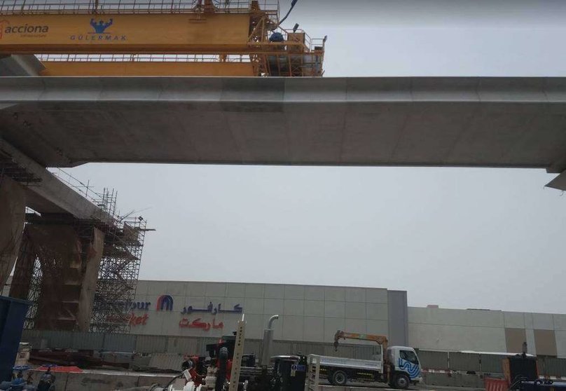 Obras en la ampliación del Metro de Dubai. (EL CORREO)