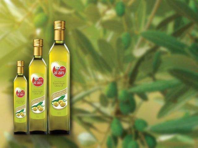 Aceite de oliva comercializado en Emiratos Árabes.