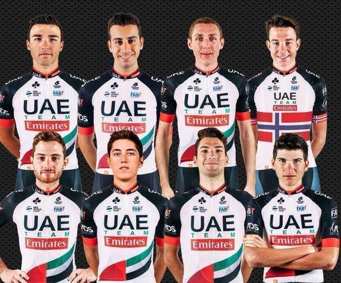 El equipo de UAE Team Emirates en La Vuelta a España.