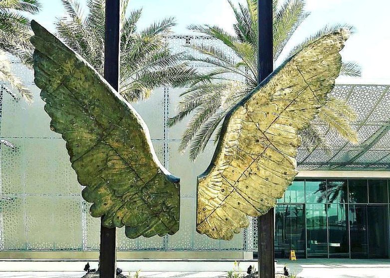 Escultura 'Alas de México' situada en el centro cultural de Abu Dhabi Manarat Al Saadiyat. (Cedida)