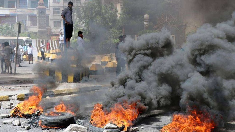En la imagen de Reuters, protestas en Adén el 2 de septiembre 2018.