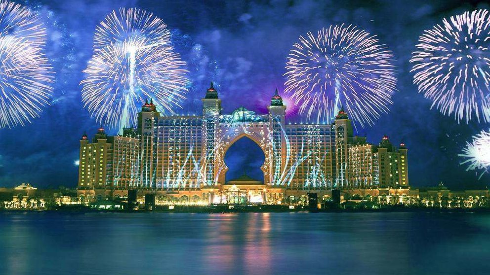 Fuegos artificiales en el Hotel Atlantis de Dubai. (Fuente externa)