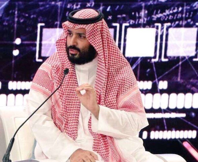 El prínicipe Mohammed bin Salman,durante su internvención en Future Investment Initiative.