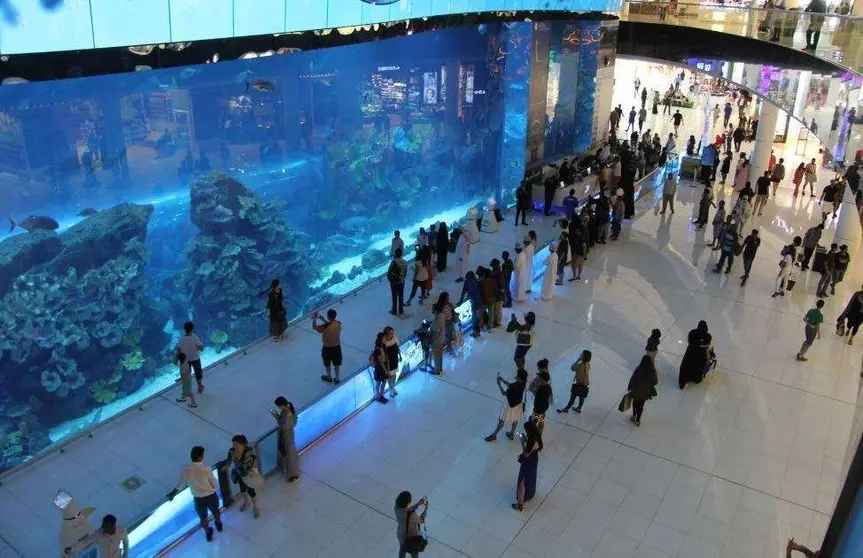 Perspectiva del acuario del Dubai Mall. (EL CORREO)