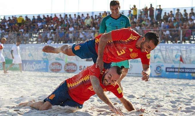 Jugadores de la selección española de fútbol playa.