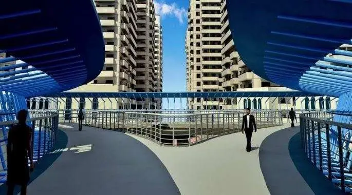 Una maqueta de la nueva pasarela en Dubai Marina.