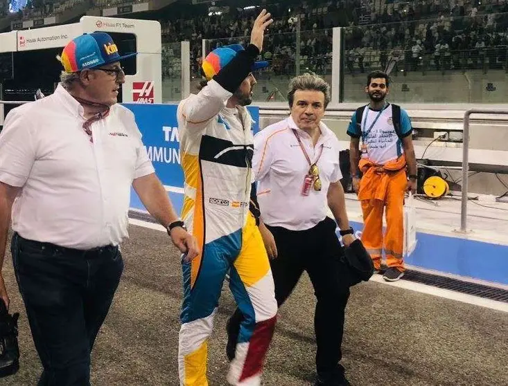 El piloto español Fernando Alonso en Abu Dhabi.