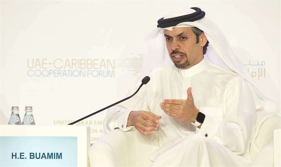 El presidente y CEO de la Cámara de Comercio de Dubai, Hamad Buamim, durante su intervención. (Cedida)