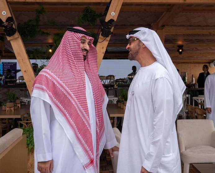 Los príncipes herederos de Arabia Saudita, a la izquierda, y de Abu Dhabi.