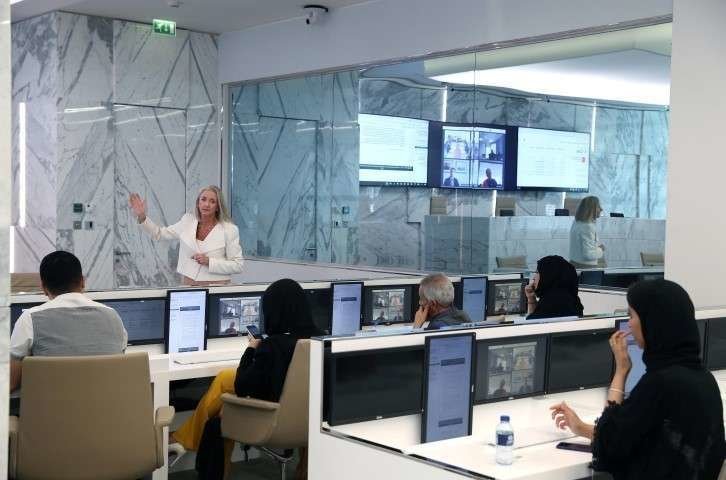 Presentación de la nueva sala digital en Mercado Global de Abu Dhabi. (WAM)