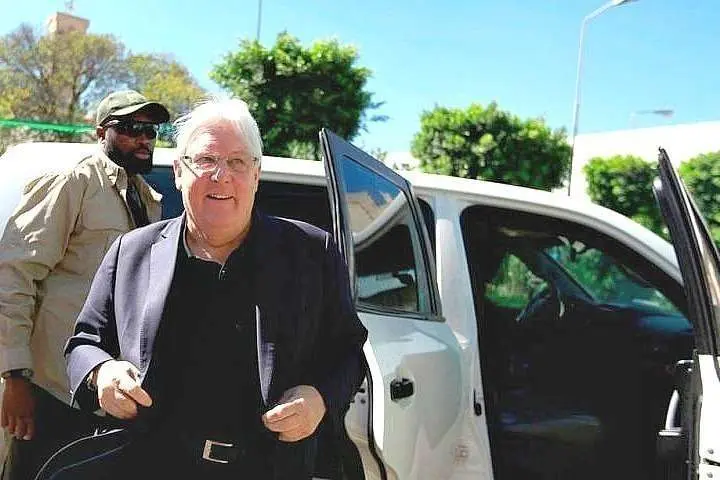 En la foto de AFP, Martin Griffiths a su llegada a Saná el 24 de noviembre de 2018.