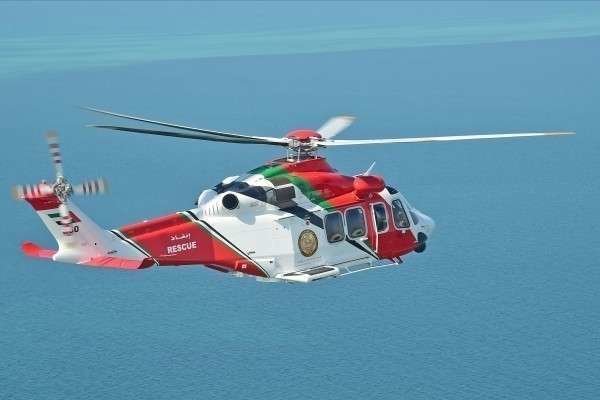 Helicóptero de rescate de EAU. (WAM)