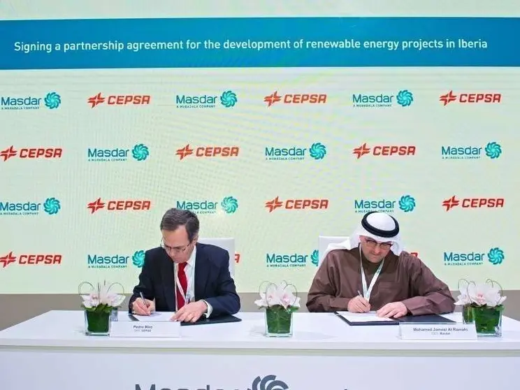 Pedro Miró, Ceo de Cepsa durante la firma de colaboración con Masdar.