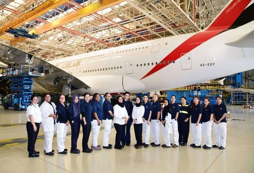 Emirates ha felicitado a las mujeres de su equipo con esta imagen y un vídeo. (@emirates) 