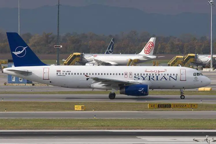 Una imagen de un avión de la aerolínea siria.