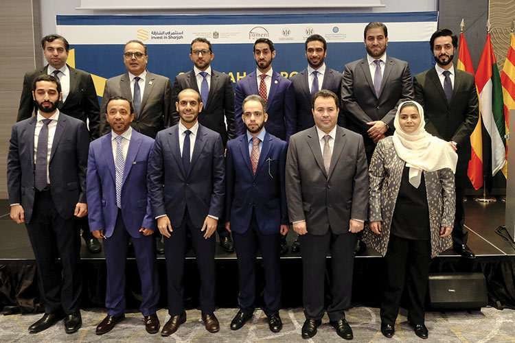 Miembros de la delegación empresarial de Sharjah durante el seminario en Barcelona.