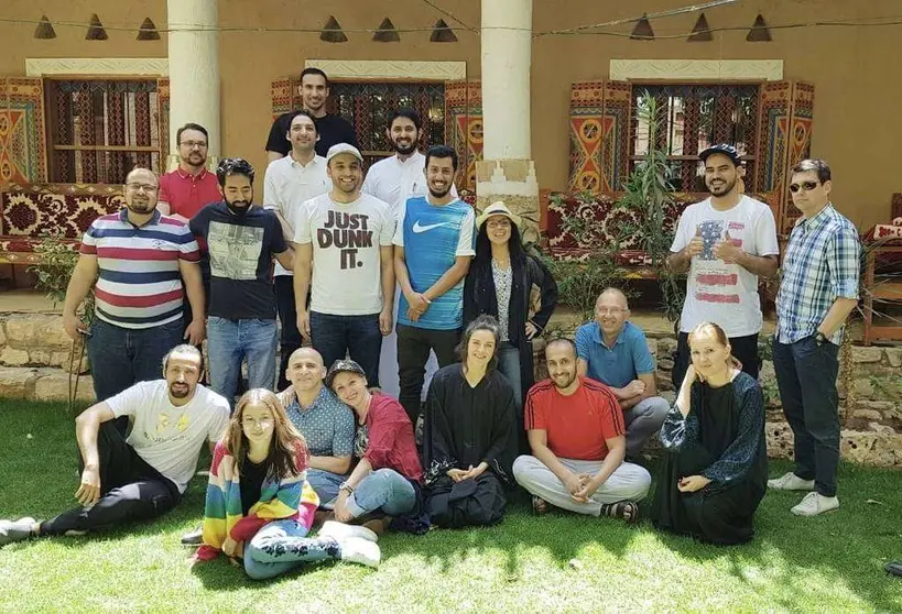 Miembros del 'Club de Español' durante una de sus reuniones.