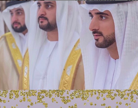 El príncipe heredero de Dubai en primer término en la imagen junto a sus dos hermanos.