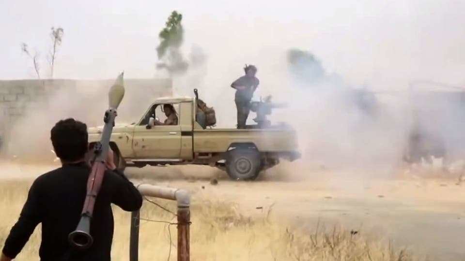 Combatientes del ejército libio.