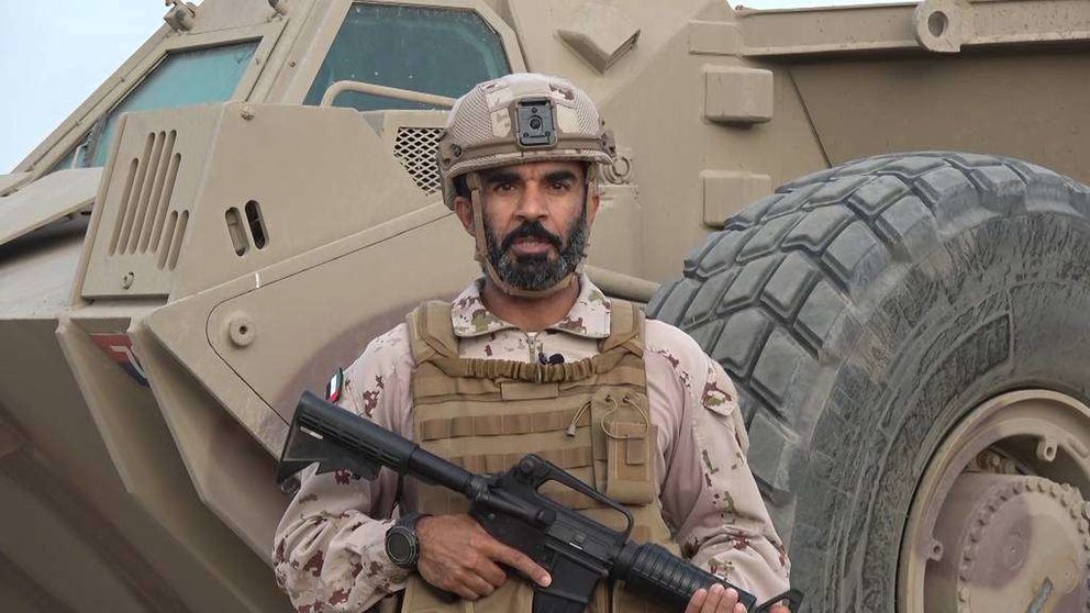 Soldado emiratí en Yemen durante las declaraciones realizadas a la agencia de noticias WAM. (WAM)