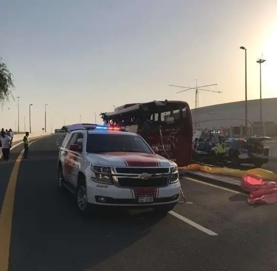 La Policía de Dubai difundió esta imagen del accidente.