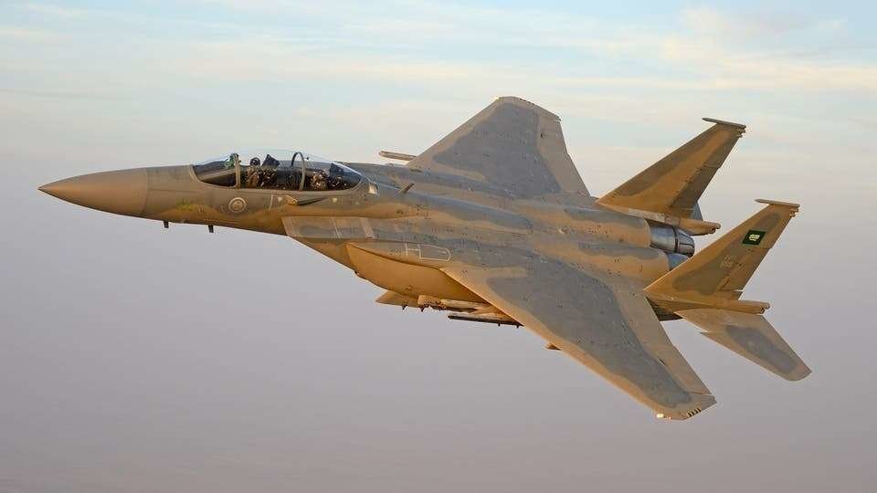 Un avión de combate saudí.