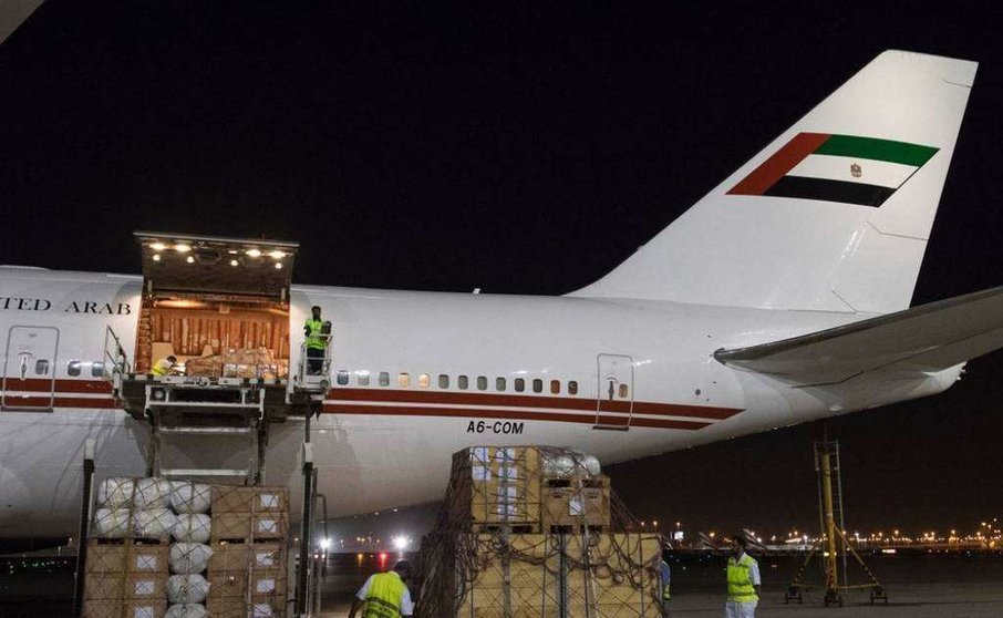 La Oficina de Medios de Dubai ha publicado imágenes de la ayuda enviada a Jordania.